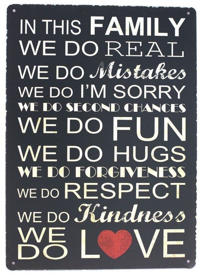 SUMIK in This Family We Do Real Fun Hugs Love Metal Tin Sign, Vintage Plaque Home House Wall Decor - Image 1